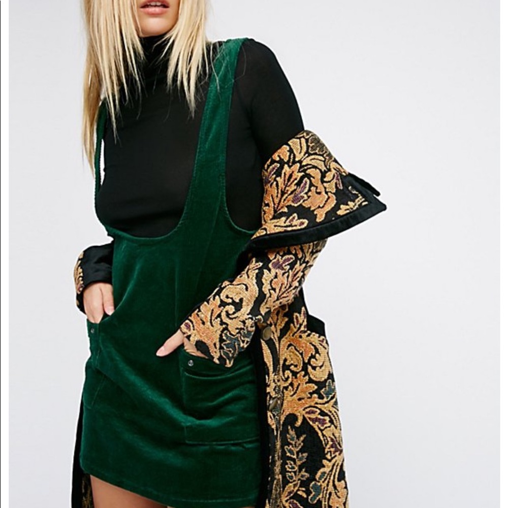 Free People Green Corduroy Jumper/Dress